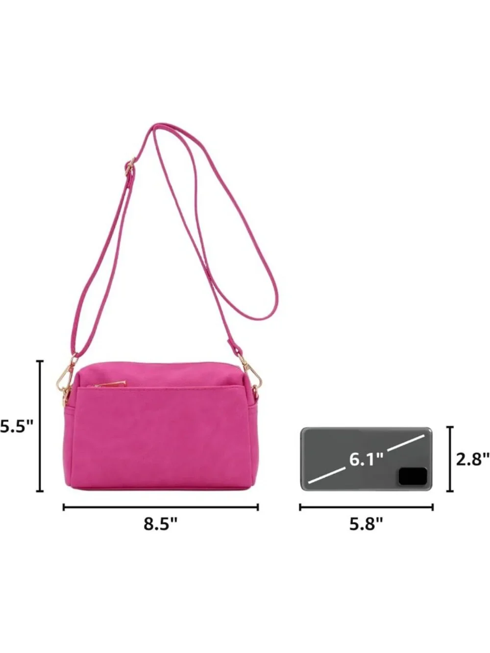 Stylish Triple Zip Small Crossbody Bag | Versatile, Lightweight & Functional